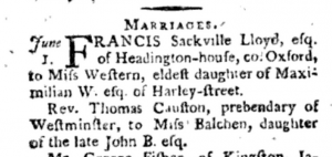 Marriage of Mary Ann Balchen to Thomas Causton