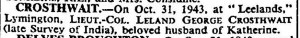 Leland Crosthwait Death Notice