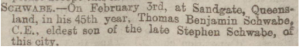 Death of Thomas Benjamin Schwabe Apr 9 1884 Manchester Courier