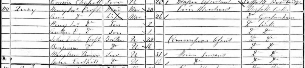 Henry Crofts and Family on the 1851 census