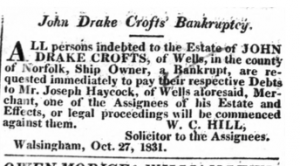 John Drake Croft Bankrupt 29 Oct 1831