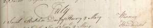 Sarah Balchen Baptism July 1 1735